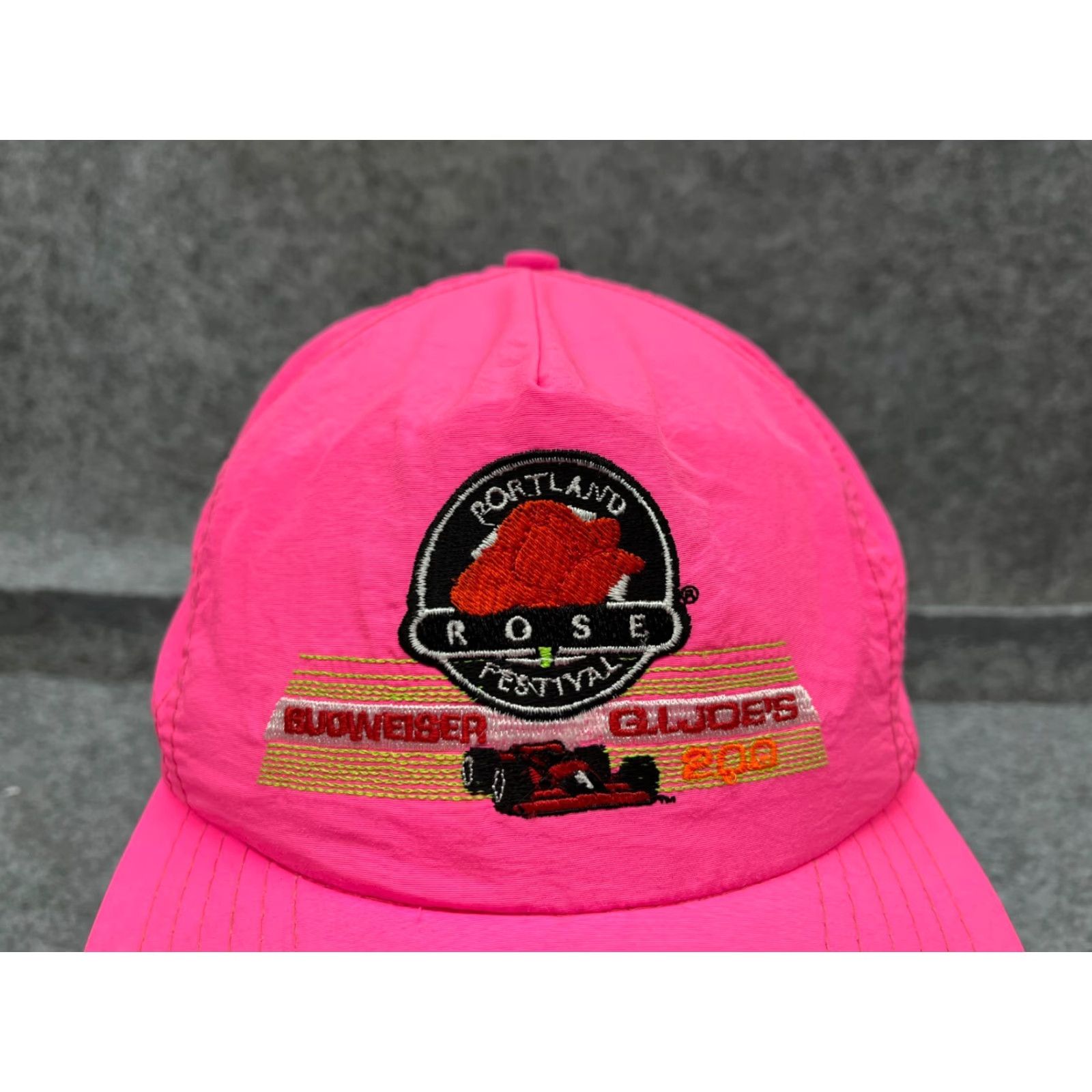Vintage VINTAGE Portland Rose Festival GI Joe's Race Hat Cap Snap Back Adult One Size Pink Nylon Size ONE SIZE - 2 Thumbnail