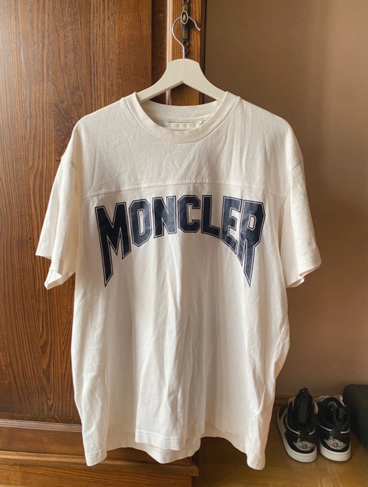 Moncler T-Shirt Moncler Off-white Printed Size US L / EU 52-54 / 3 - 3 Thumbnail