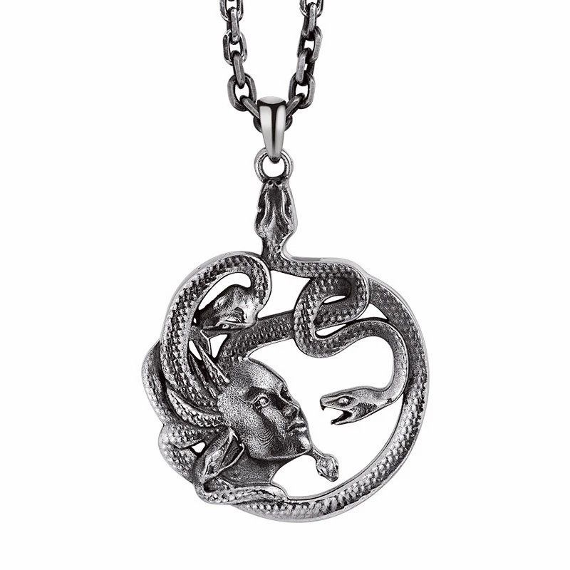 Jewelry × Vintage Snake Medusa High Quality Metal Pendant Necklace Size ONE SIZE - 4 Thumbnail
