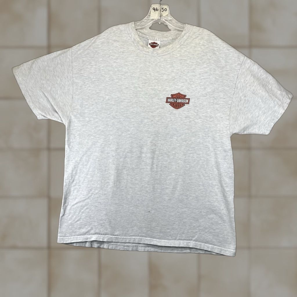 Harley Davidson VINTAGE Harley-Davidson T Shirt XL Heather Gray Live Free or Die New Hampshire Harley-Davidson Logo Graphic Print Crew Neck Short Sleeve Cotton Knit's Size US XL / EU 56 / 4 - 1 Thumbnail