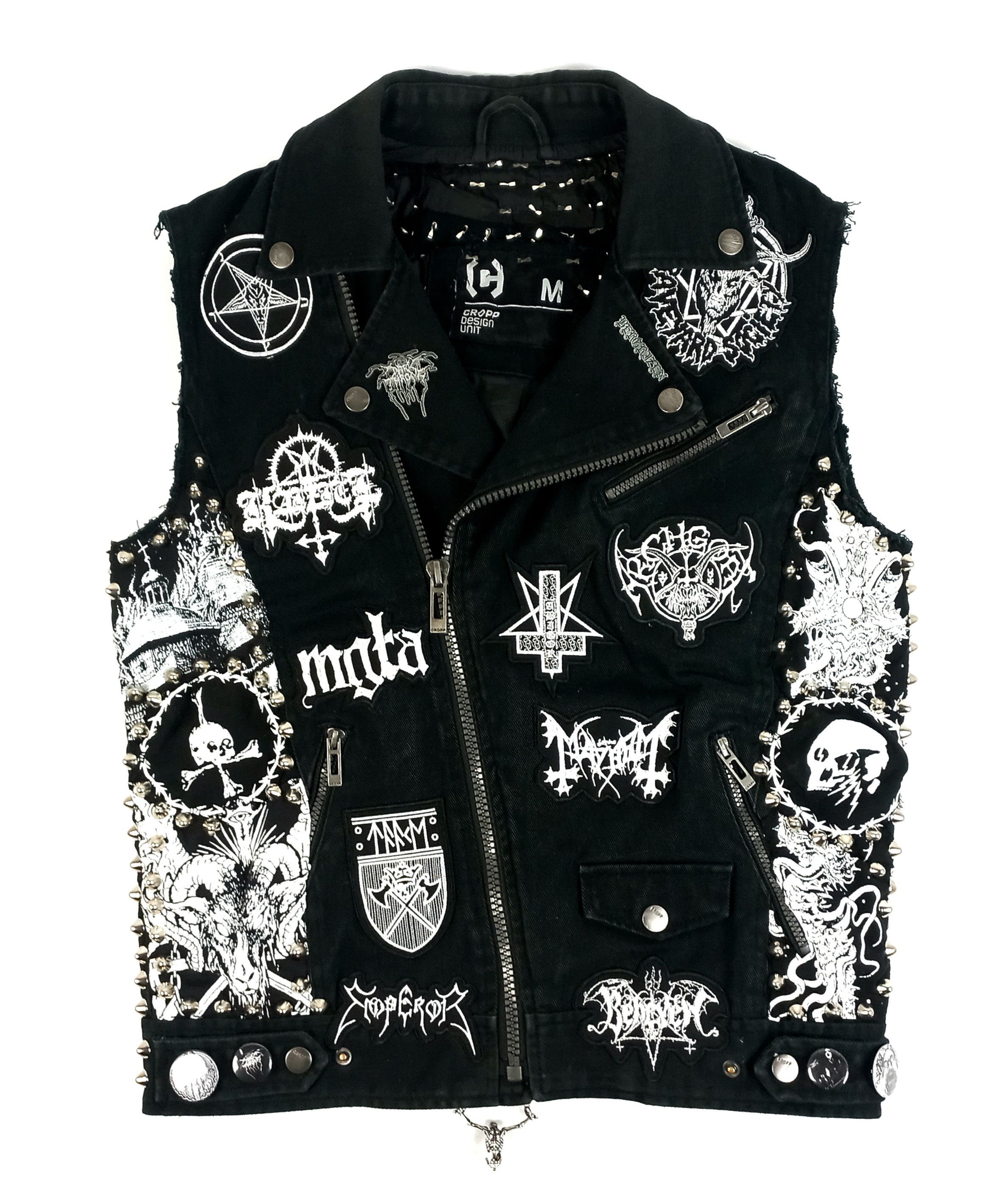 Band Tees × Vintage Rare custom Black Metal denim vest battle vest battle jacket Size US M / EU 48-50 / 2 - 2 Thumbnail