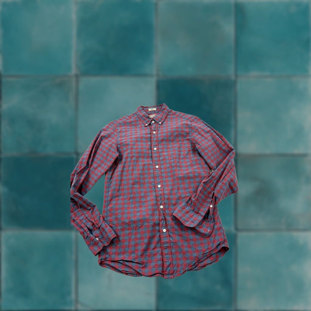 J.Crew J.Crew Shirt Mens Small Blue Red Check Slim Fit Stretch Button-Down Casual Shirt Size US S / EU 44-46 / 1 - 1 Thumbnail