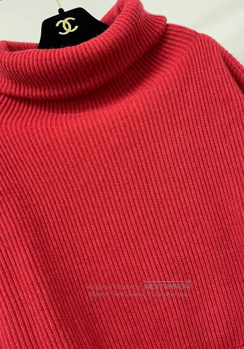 Brunello Cucinelli Brunello Cucinelli Red Cashmere Wool Long Sleeve Top Size S / US 4 / IT 40 - 4 Thumbnail