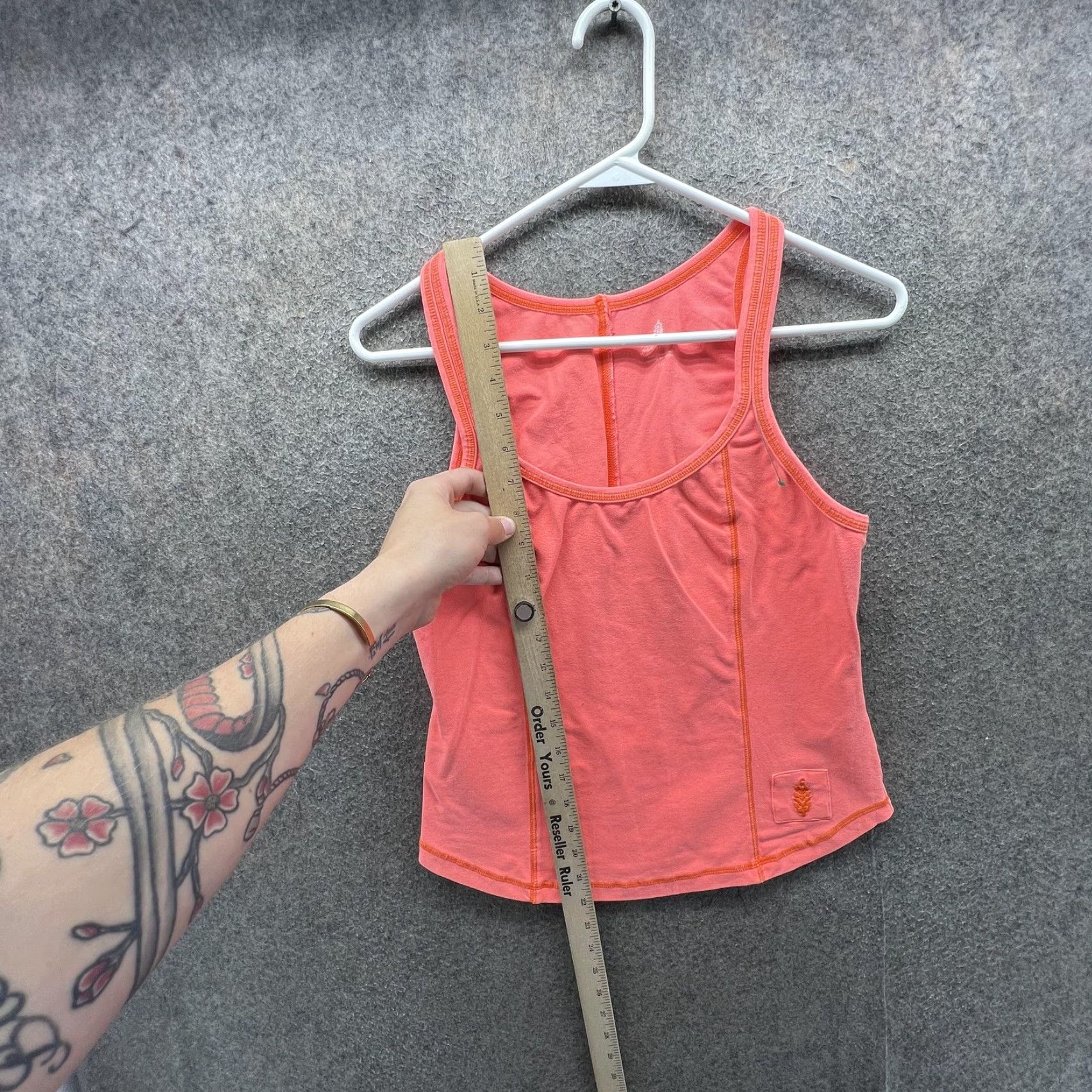 Free People Free People Tank Top Womens L Orange Scoop Neck Stretch Athletic Yoga Shirt Size L / US 10 / IT 46 - 4 Thumbnail