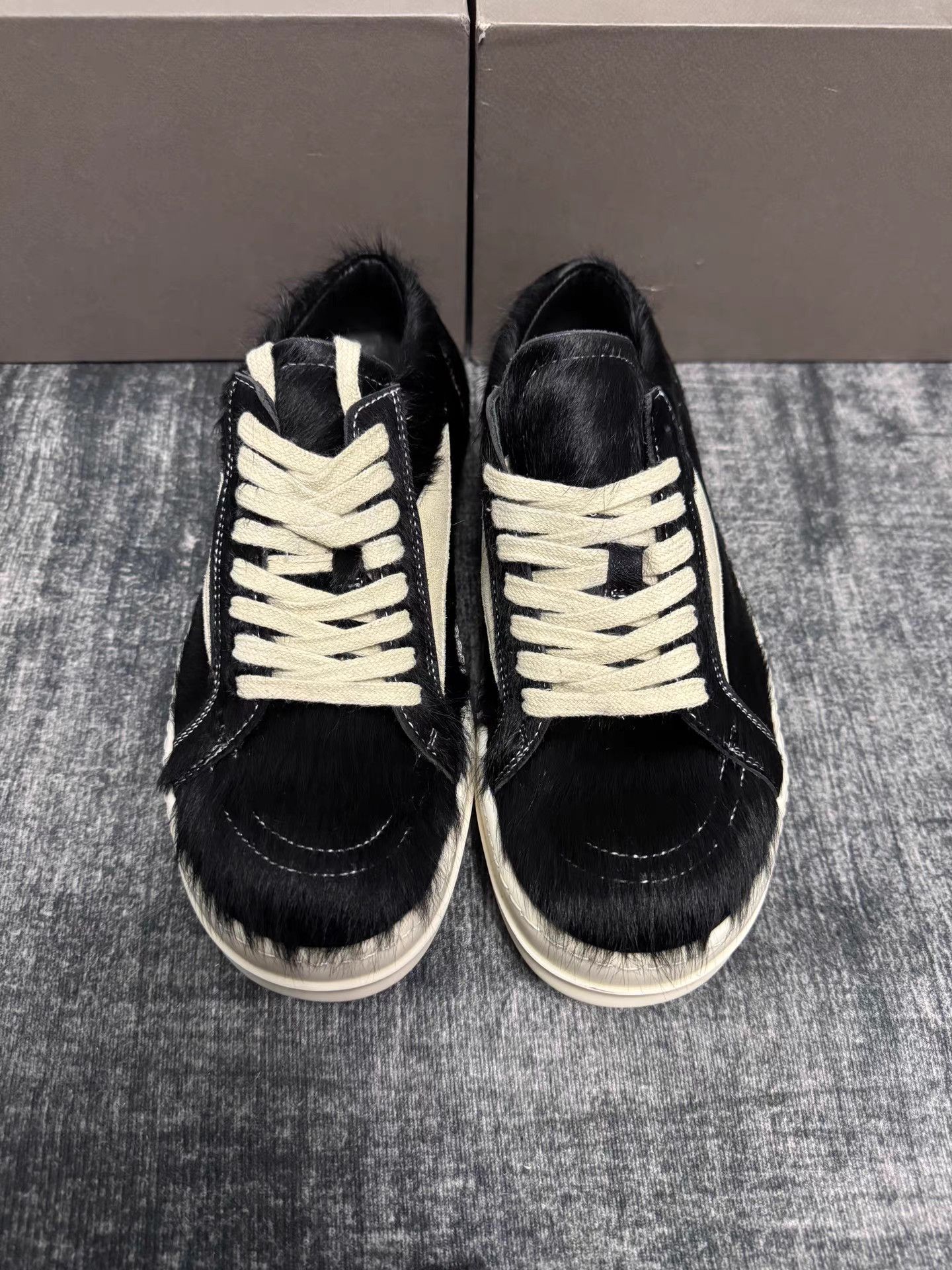 Rick Owens Rick Owens Mainline Black Horsehair “Infringement” Sneakers Size US 6 / EU 39 - 2 Thumbnail