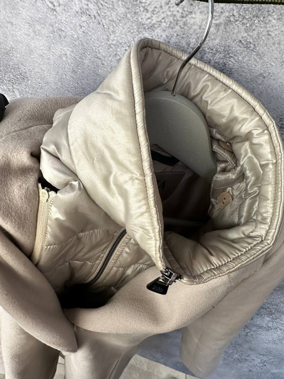 Cinzia Rocca Cinzia Rocca Beige Wool Coat with Removable Puffer Lining Size M / US 6-8 / IT 42-44 - 12 Thumbnail
