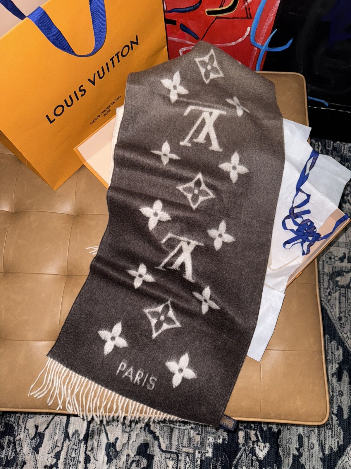 Louis Vuitton Louis vuitton gradient cashmere scarf Size ONE SIZE - 4 Thumbnail