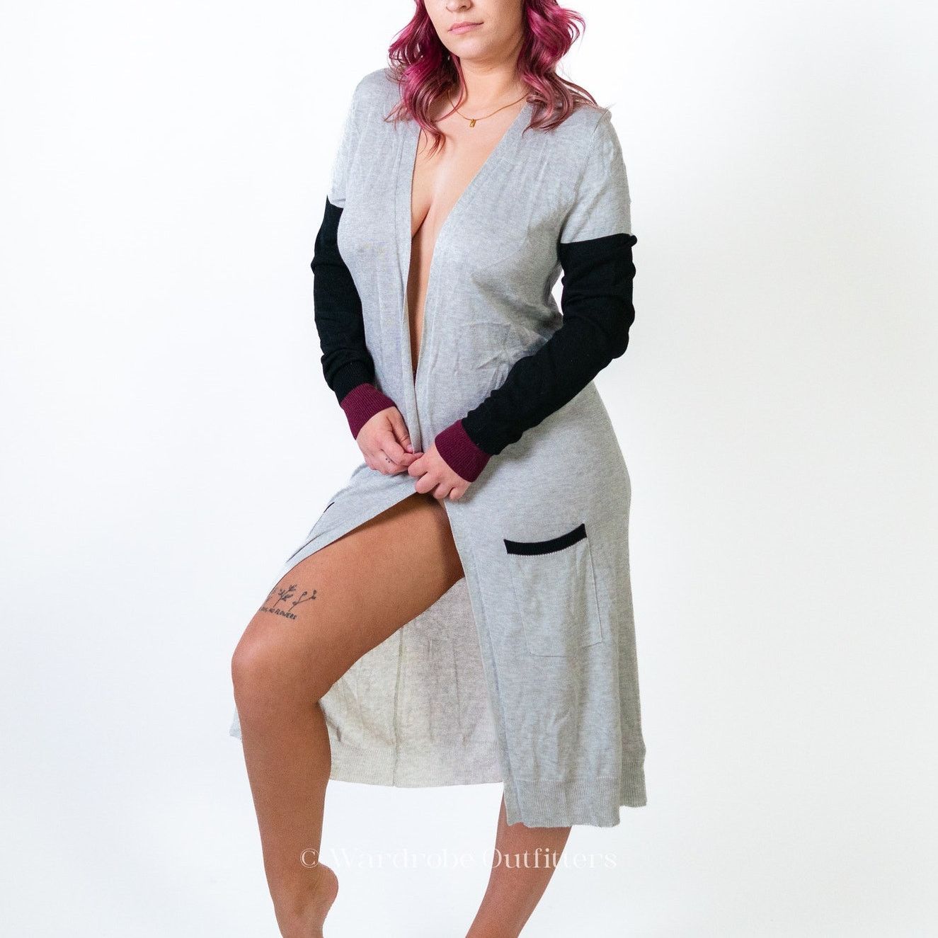 Designer Quest-Ce Que C'est? Joseph H Silk Duster Cardigan Sweater Size S / US 4 / IT 40 - 1 Thumbnail