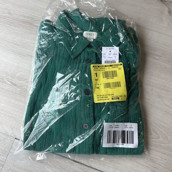 J.Crew J. Crew Gauze Button Down Long Sleeve Shirt Green(Trellis Vi Size S / US 4 / IT 40 - 5 Thumbnail