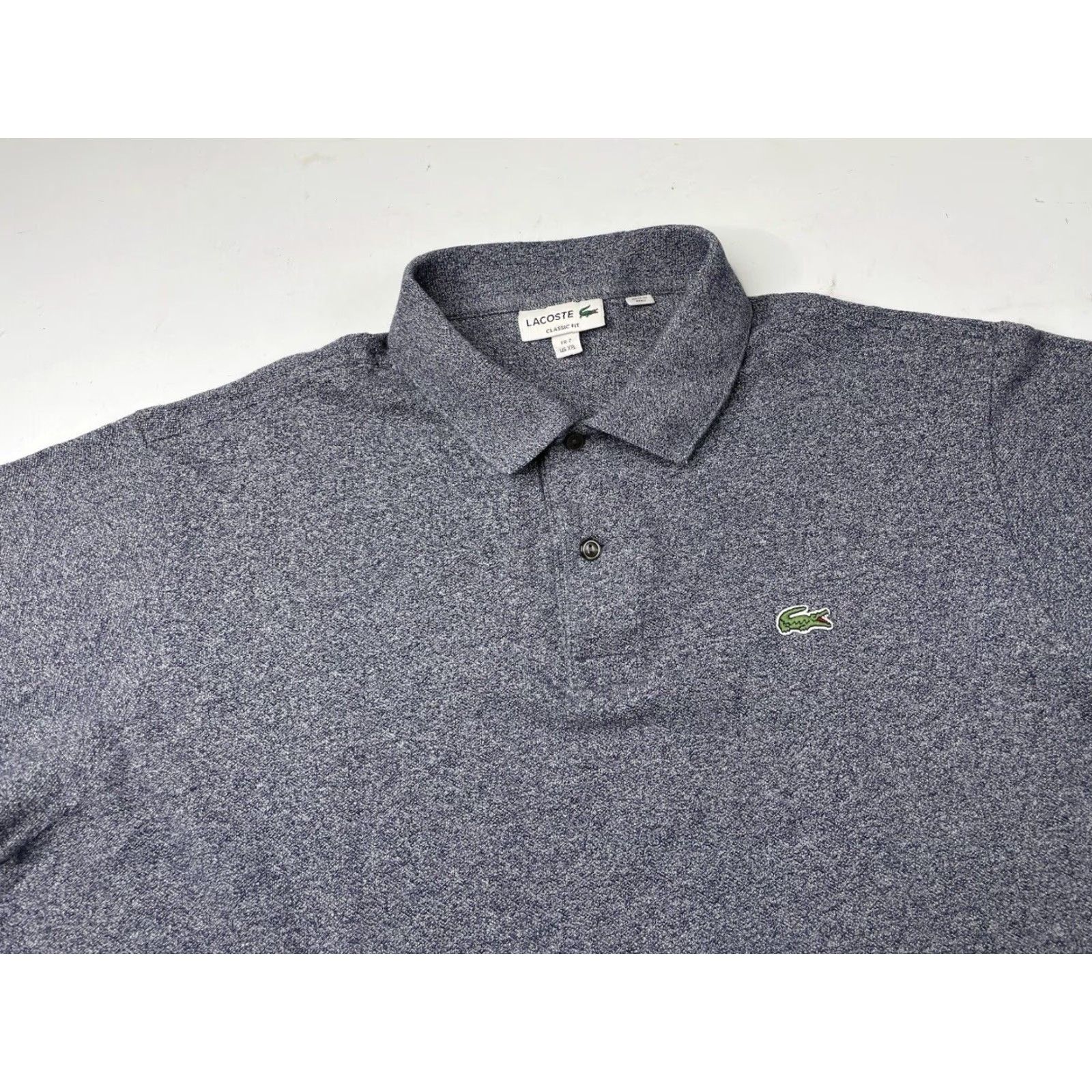 Lacoste Lacoste Polo Shirt Mens 2XL Heathered Blue Cotton Regular Short Sleeve Collared Logo Preppy Golf Polo Shirt Casual Women Size US XXL / EU 58 / 5 - 2 Thumbnail