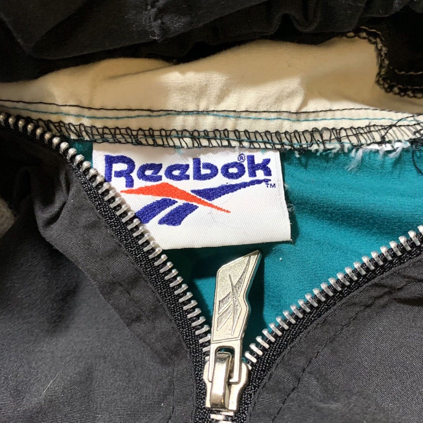 VINTAGE Reebok Jacket Above The Rim 90s Nylon Anorak Men XL Black 