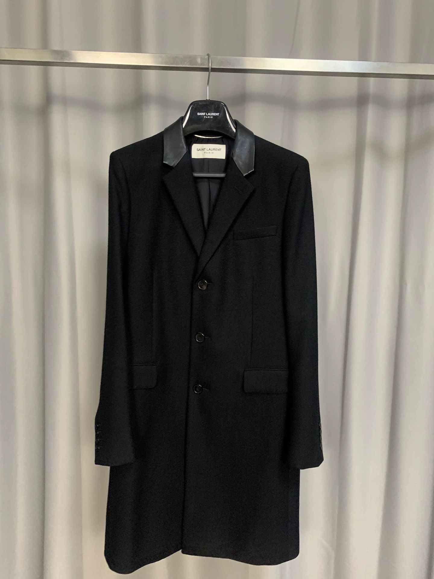 Saint Laurent Paris 13fw leather collar coat