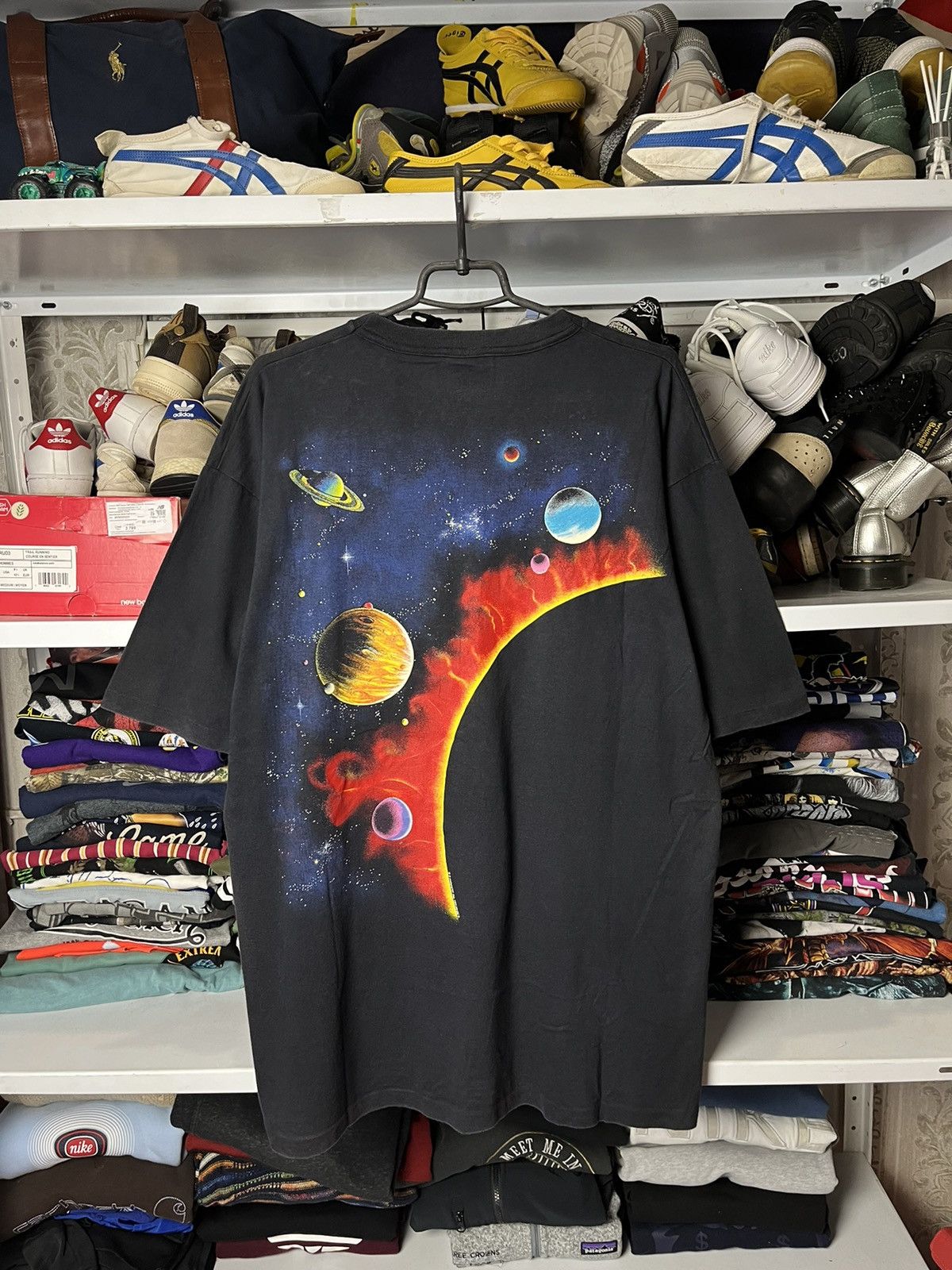Vintage 1990 Vintage Peter Kull Solar System Graphic T-Shirt 90s Size US XL / EU 56 / 4 - 24 Thumbnail