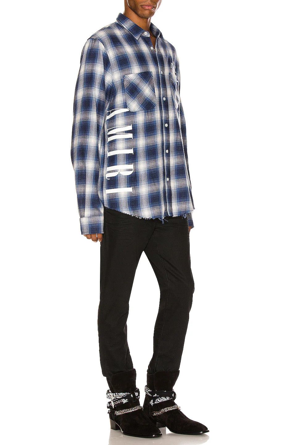 Amiri o1mle0426 Three Star Plaid Button Shirt in Multicolor Size US M / EU 48-50 / 2 - 4 Thumbnail