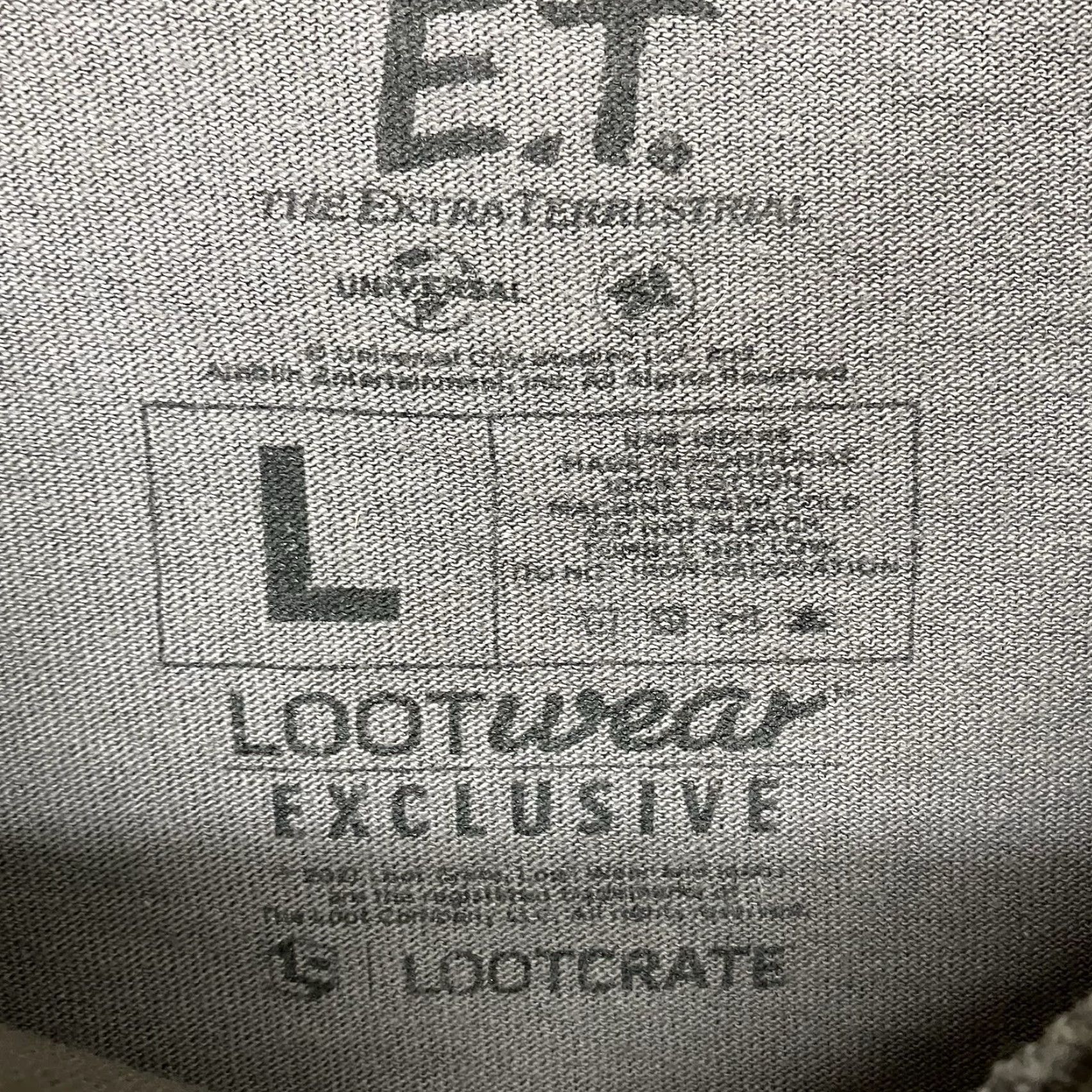Vintage LootWear Exclusive Shirt Mens Large Gray E.T. The Extra-Terrestrial Tour 1982 Graphic Print 80s Movie T-Shirt Size US L / EU 52-54 / 3 - 4 Thumbnail