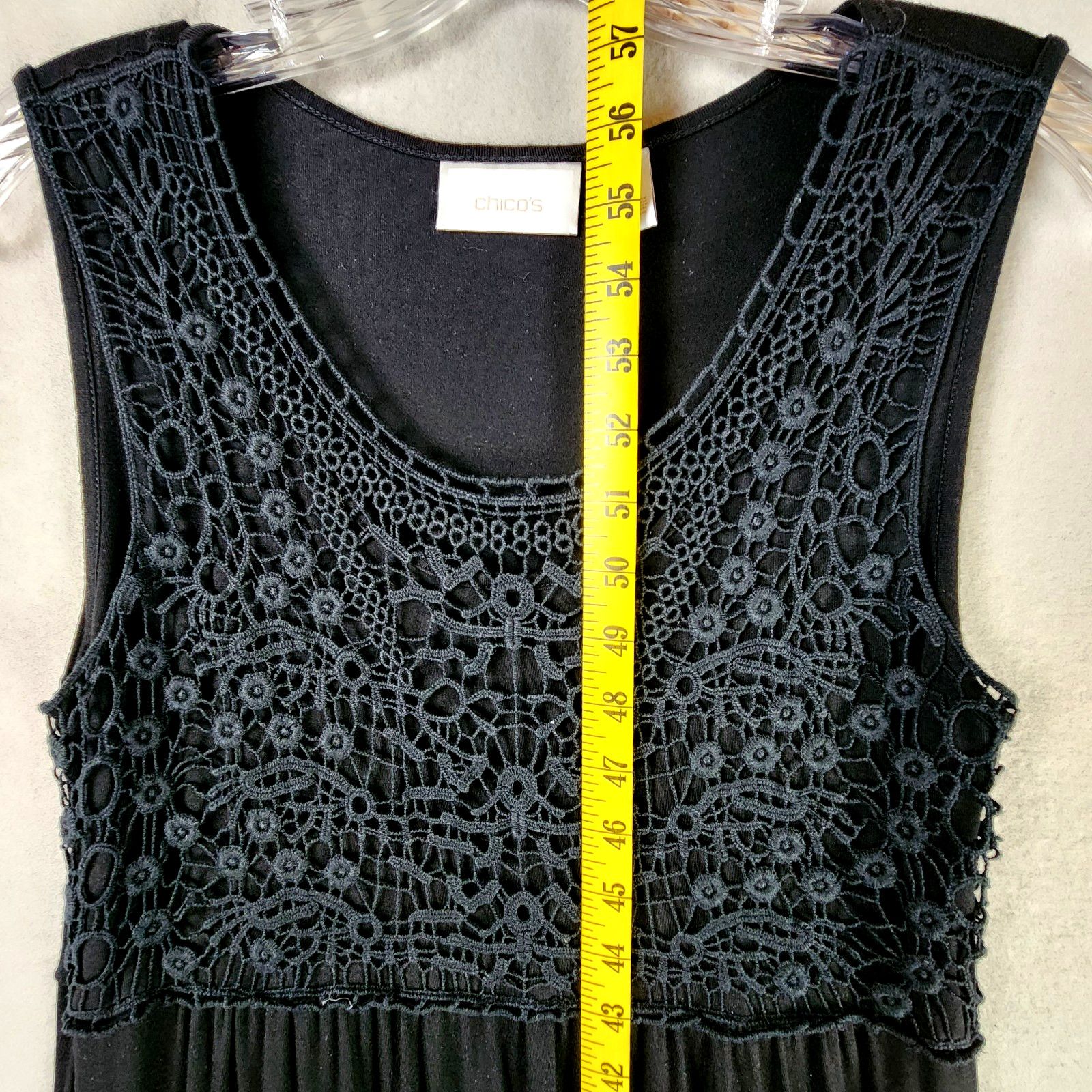 Chicos Chico's Crochet Lace Bodice Maxi Dress Size 4 Black Size S / US 4 / IT 40 - 6 Thumbnail