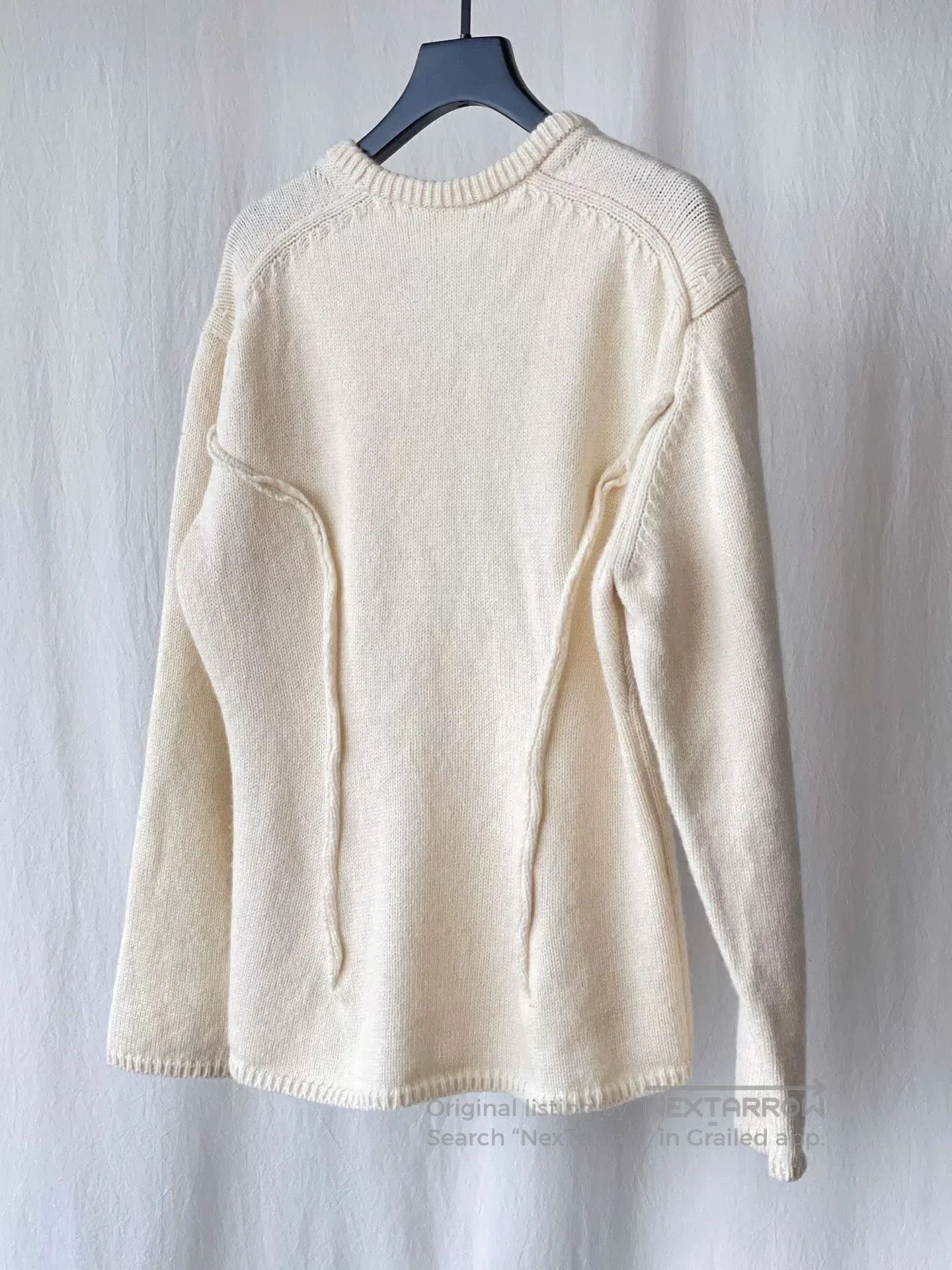 CDG by Comme des Garcons Cream Oversized Wool Sweater. Size M / US 6-8 / IT 42-44 - 6 Thumbnail