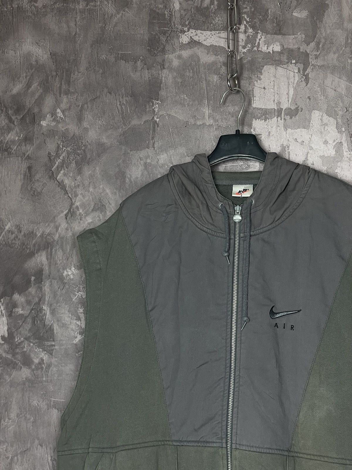 Nike × Vintage NIKE 0s Vintage Big Swoosh Logo Sleeveless Hoodie Sweatshirt Size US L / EU 52-54 / 3 - 4 Thumbnail
