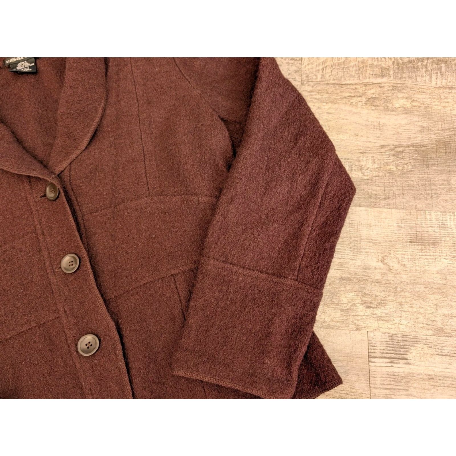Vintage VINTAGE Sarah Wool Blazer Jacket Size M Brown 90s Womens Size M / US 6-8 / IT 42-44 - 2 Thumbnail