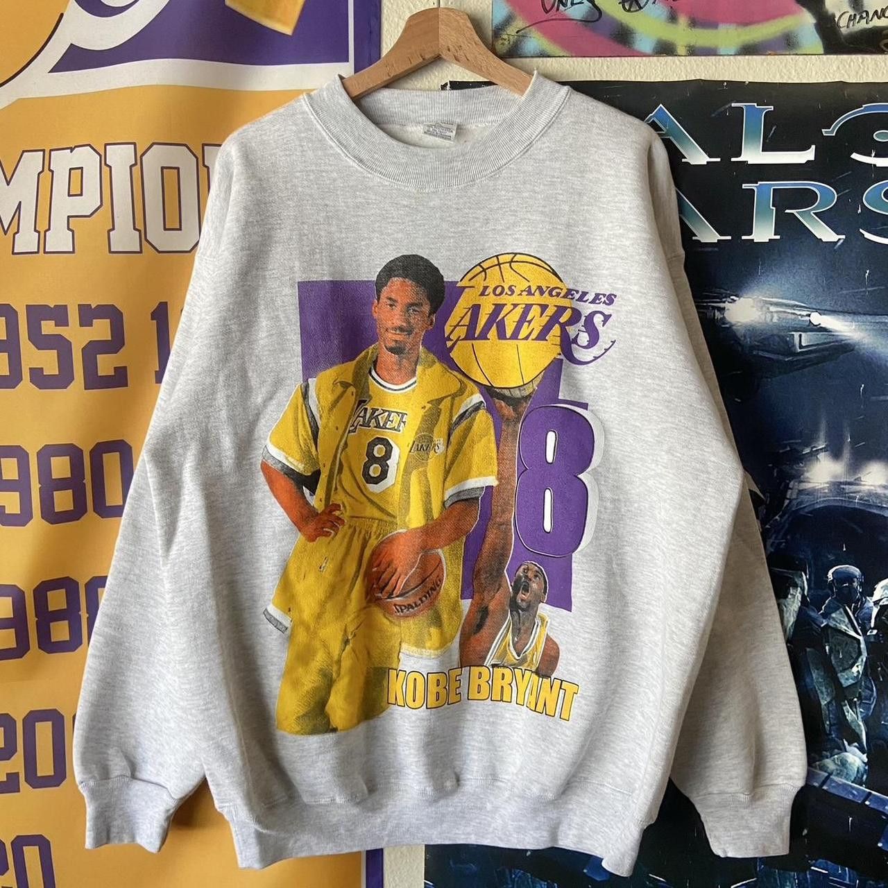 image of Vintage 90’S Nba La Lakers Kobe Bryant Bay Club Crewneck in Grey, Men's (Size XL)