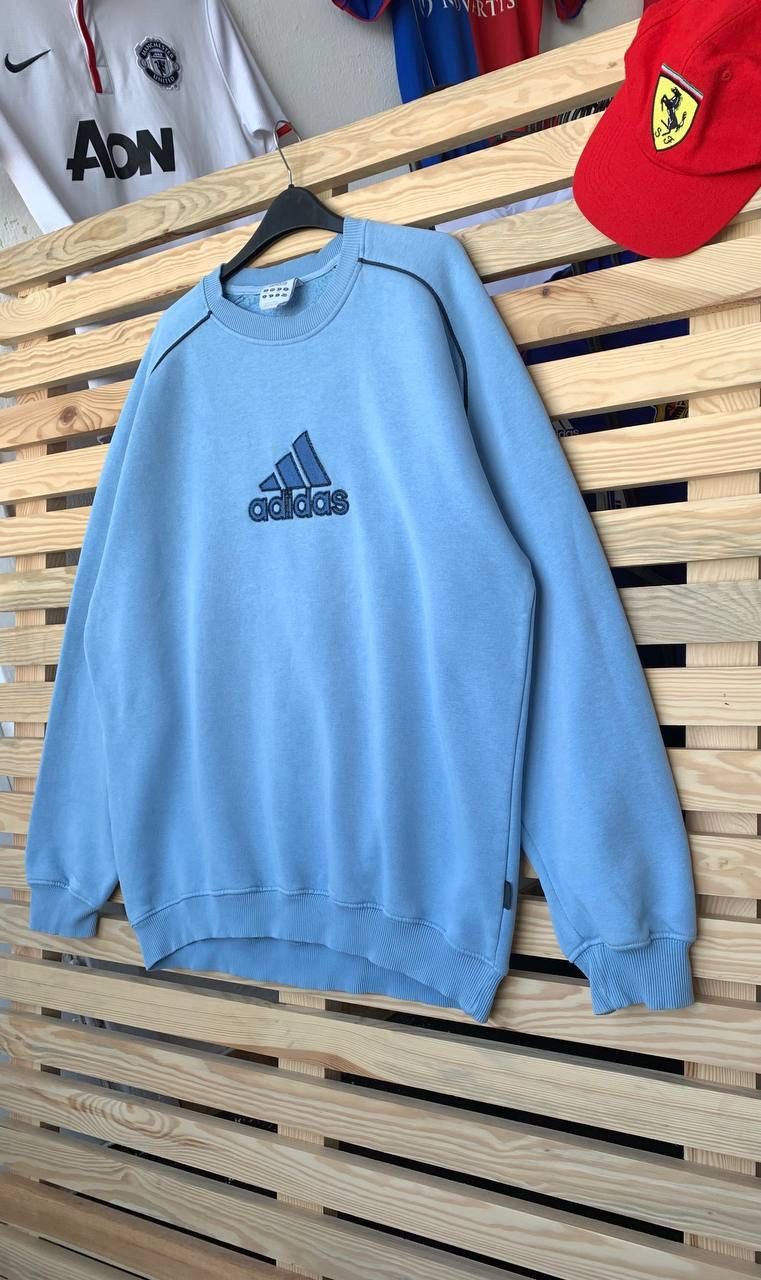 Adidas × Vintage Vintage 90s Adidas Crewneck Big Logo Sweatshirt Spell Out Size US L / EU 52-54 / 3 - 2 Thumbnail