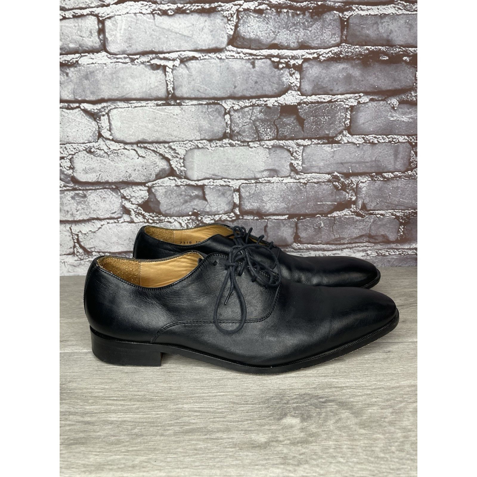 Mercanti Fiorentini Mercanti Fiorentini Black Leather Derby Lace Up Dress Shoes Size US 10 / EU 43 - 16 Thumbnail