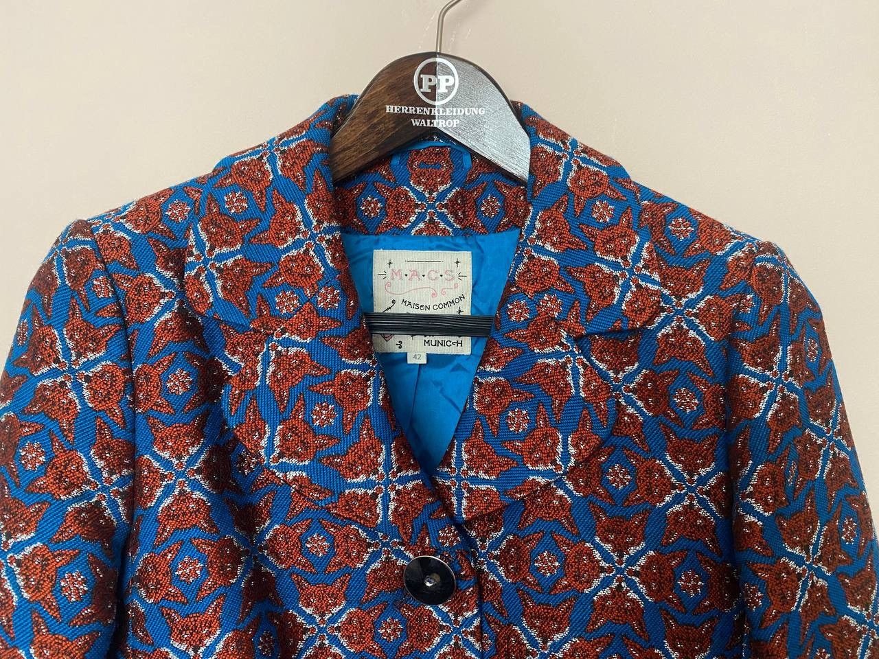 Other Maison Common Fox Jacquard Blazer – Blue & Rust orange Size M / US 6-8 / IT 42-44 - 3 Thumbnail