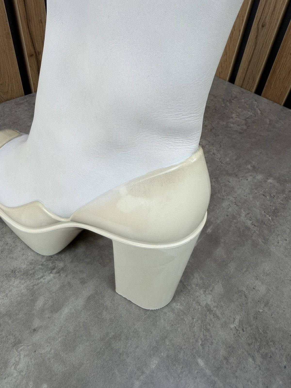 Peter Do at.kollektive x Peter Do Leather Platform Ankle Boots White Size US 10 / IT 40 - 17 Thumbnail