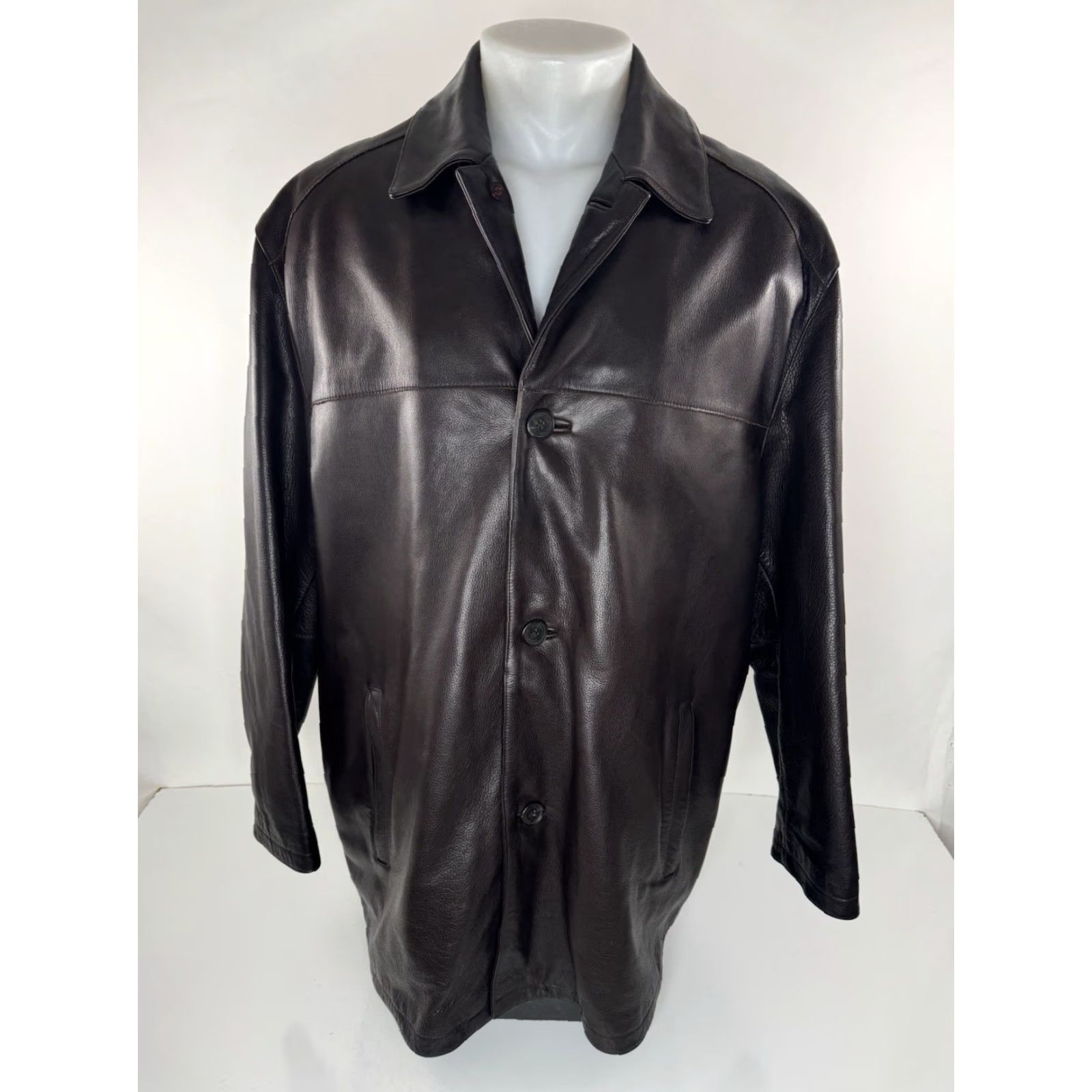 Vintage MARC New York Heavy LEATHER Removable Liner Bomber Jacket Mens XL Brown City Brand Shirt Size US XL / EU 56 / 4 - 2 Thumbnail