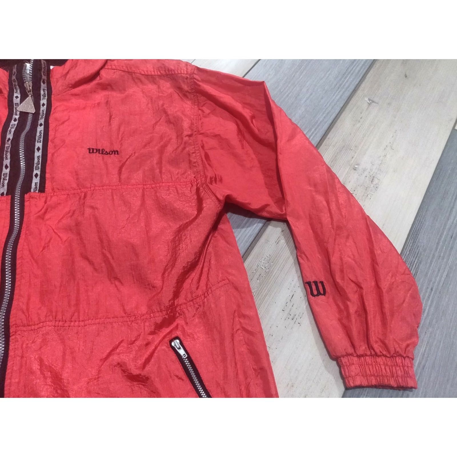 Wilson Vintage Wilson Jacket Hoodie Windbreaker Athletic Track Red Men's M Full Zip Size US M / EU 48-50 / 2 - 3 Thumbnail