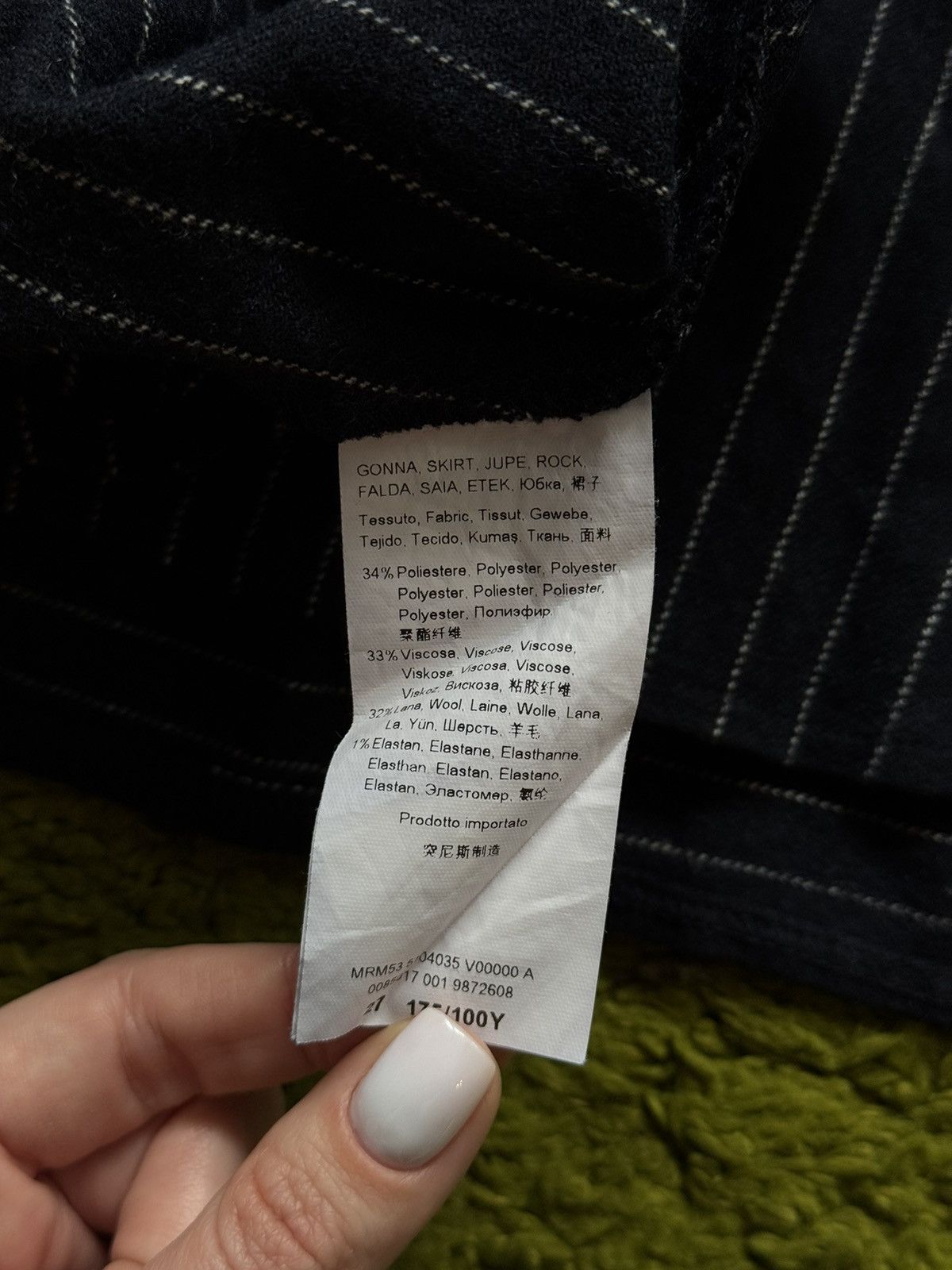 Designer × Marina Rinaldi Marina Rinaldi wool blend striped skirt Size 34" / US 12 / IT 48 - 3 Thumbnail