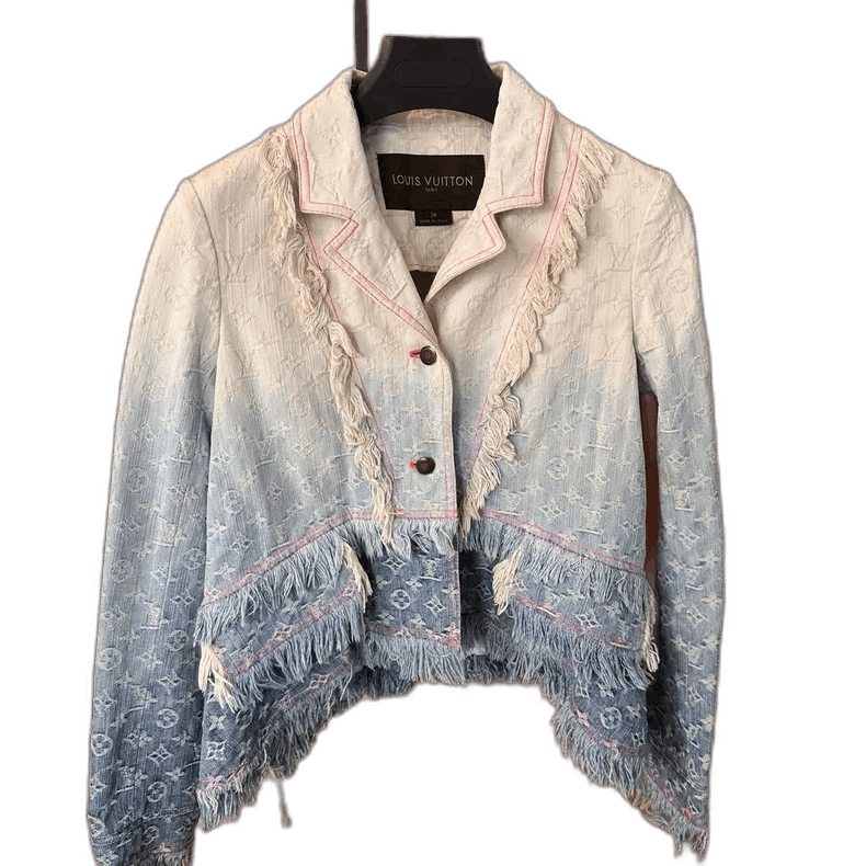 Louis Vuitton Louis Vuitton Gradient Fringed Denim Jacket -2505 Size M / US 6-8 / IT 42-44 - 1 Thumbnail