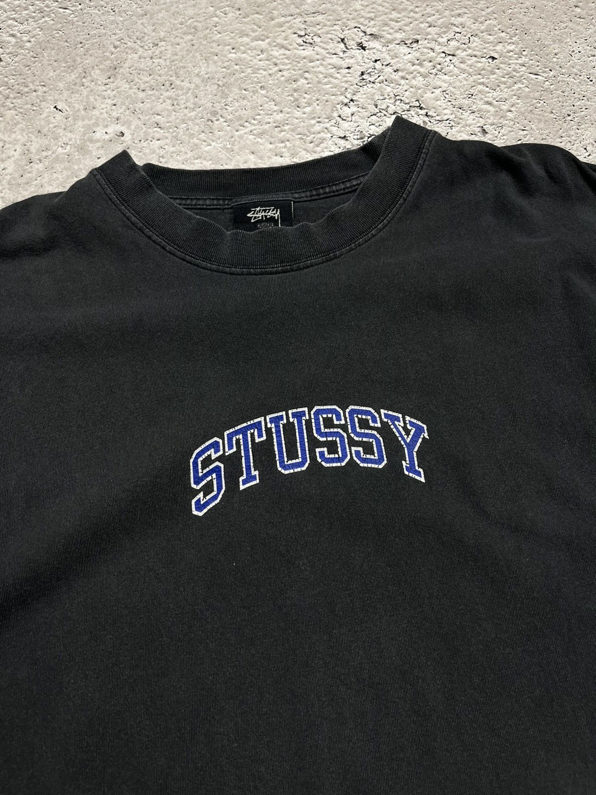Stussy Stussy Washed Grey T-Shirt Small Blue Arch Logo Streetwear Size US S / EU 44-46 / 1 - 4 Thumbnail