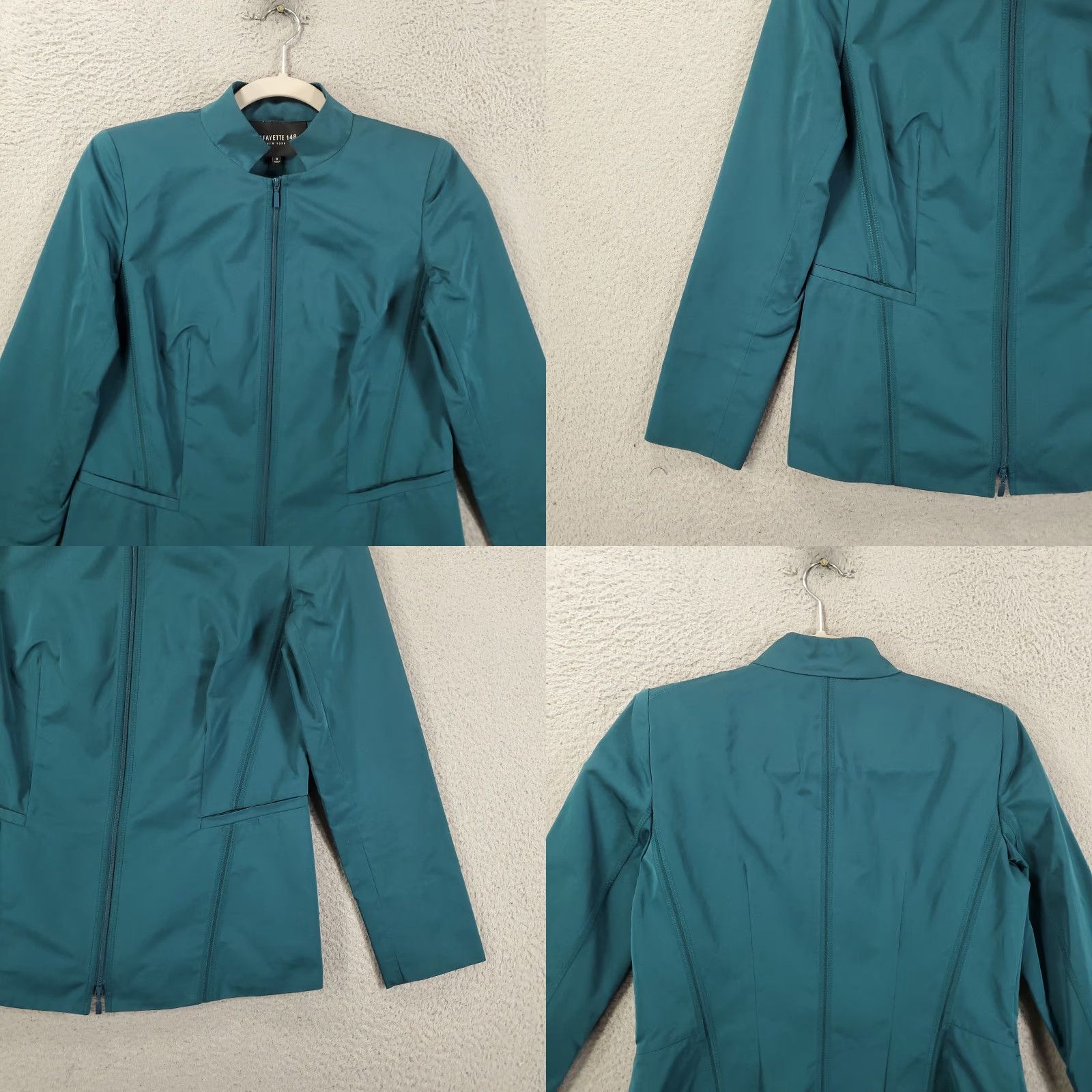 Vintage Lafayette 148 Jacket Womens Size 0 Blue Full Zip Long Sleeve Pockets - Classic, Designer, Jacket, Women Size XS / US 0-2 / IT 36-38 - 8 Thumbnail