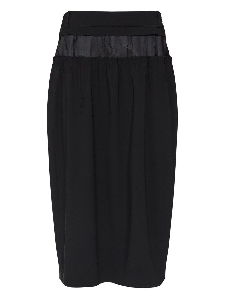 Maison Margiela MAISON MARGIELA "FOUR STITCHES" MIDI SKIRT - BLACK (IT 42) Size 42" / US 20 - 1 Thumbnail