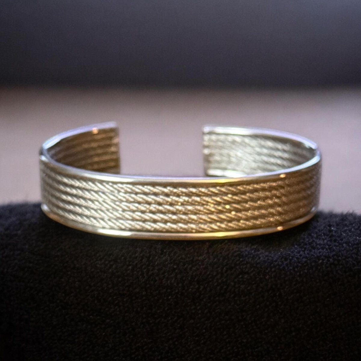 Other Silver tone rope inlay cuff bracelet Size ONE SIZE - 1 Thumbnail