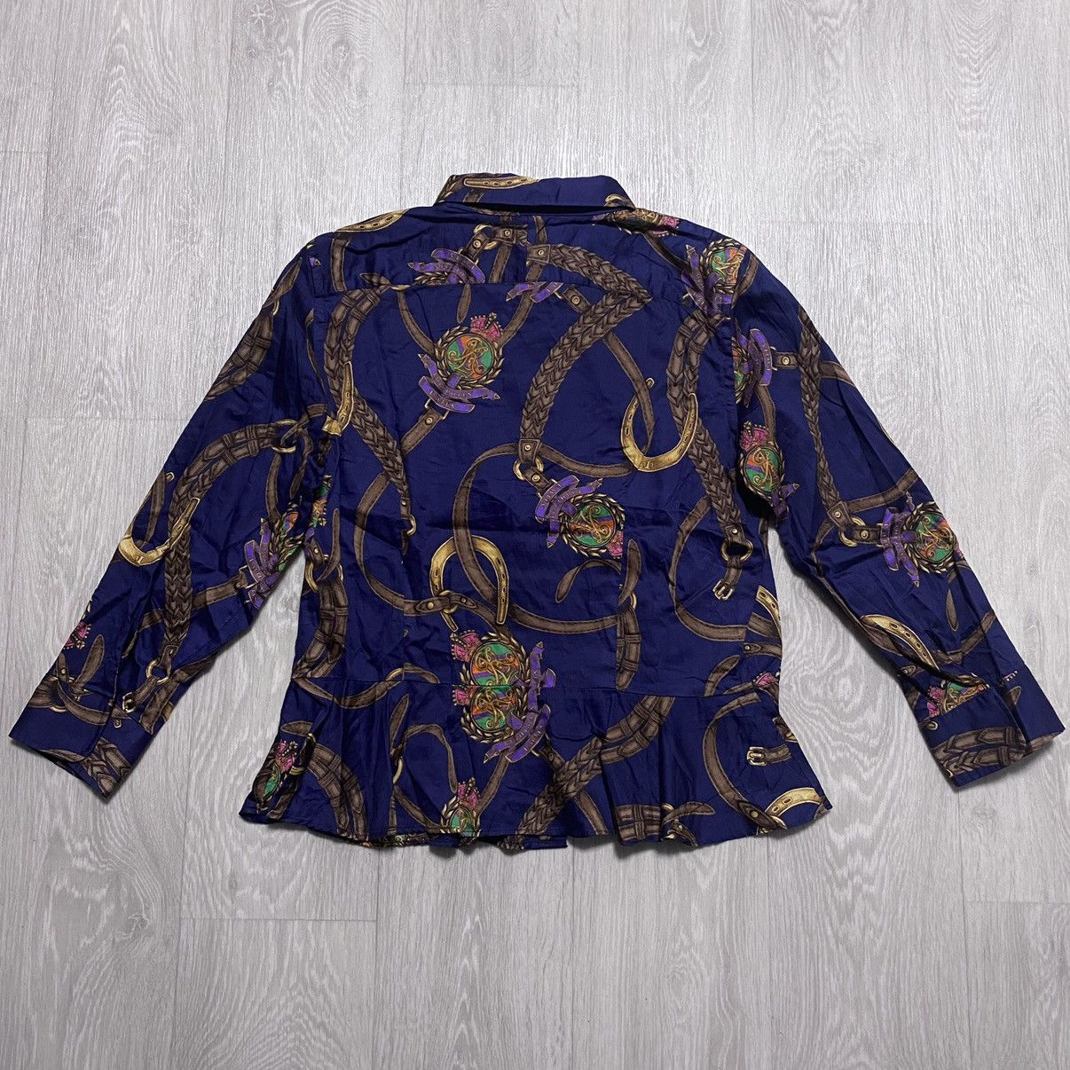 Lauren Ralph Lauren Ralph Lauren Vintage Full Print Monogram Logo Cotton Blouse Size XL / US 12-14 / IT 48-50 - 16 Thumbnail