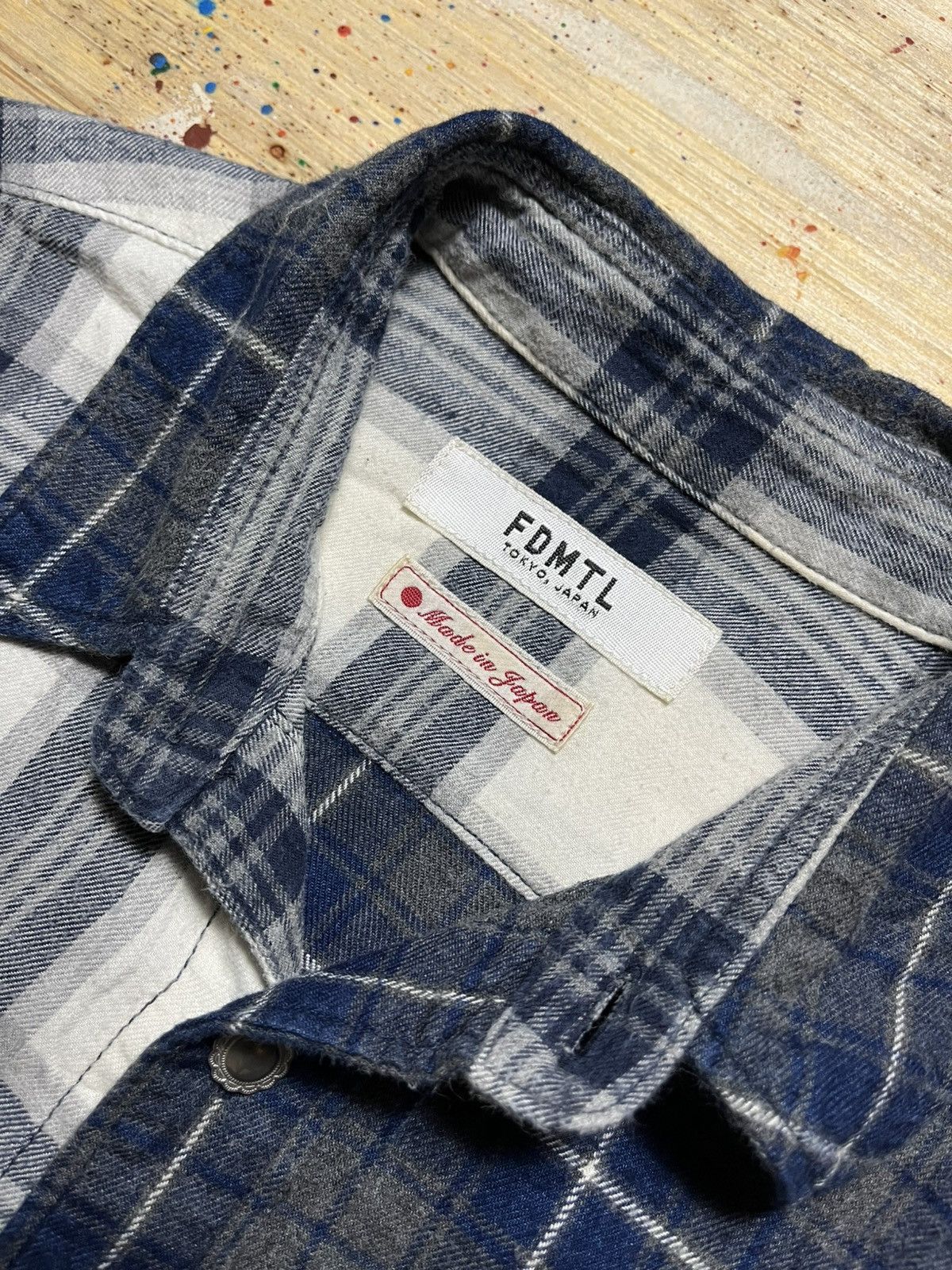 FDMTL FDMTL AW16 INDIGO CHECK SHIRT Size US M / EU 48-50 / 2 - 6 Thumbnail