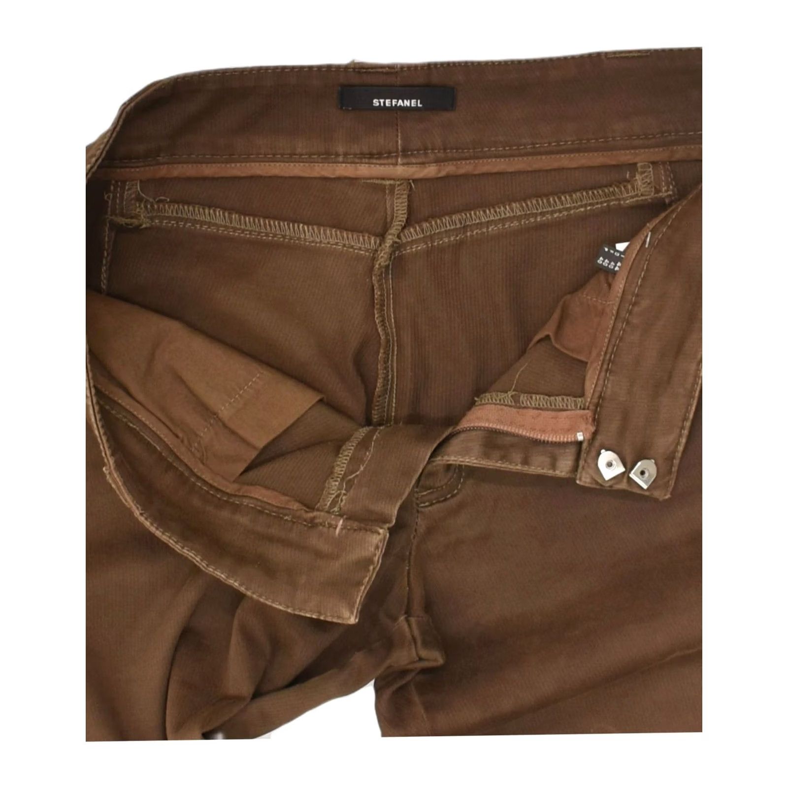 Vintage STEFANEL Womens Chino Trousers Brown Cotton Medium W32 L28 IT 44 ZM05 Size 32" / US 10 / IT 46 - 4 Thumbnail