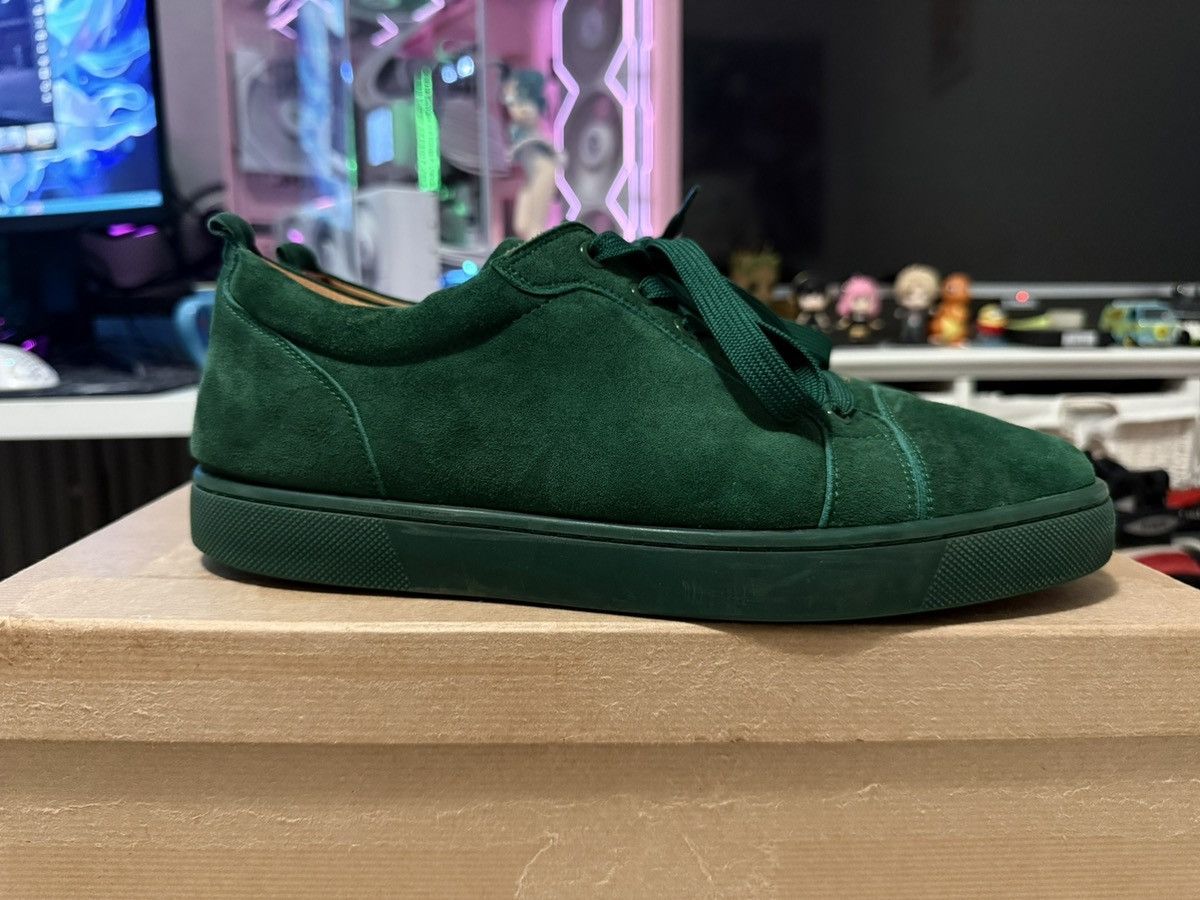 Christian Louboutin Christian Louboutin Low Top Junior Sneaker Green Suede Size US 10 / EU 43 - 1 Thumbnail
