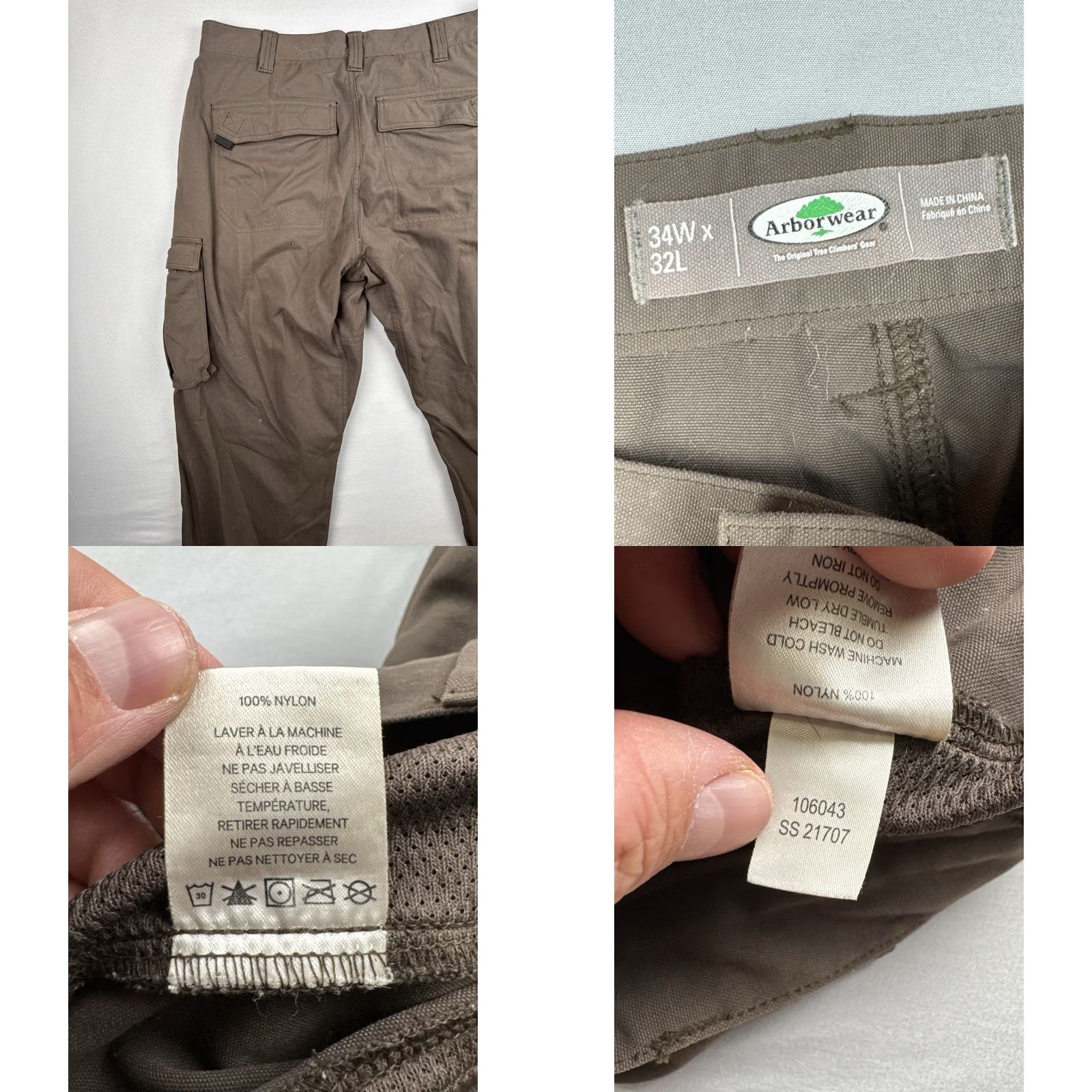 Vintage Arborwear Utility Cargo Work Pants Brown Men 32x32 Nylon Cargo Pockets Regular Inseam 32 Outdoors USA Cowboy 90s Theme (if applicable) Size US 32 / EU 48 - 9 Thumbnail