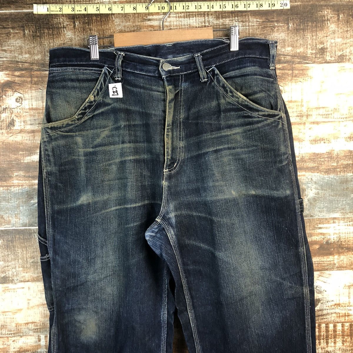 Japanese Brand DL GU Blue faded Denim jeans vintage Pants #C009 Size US 35 - 4 Thumbnail