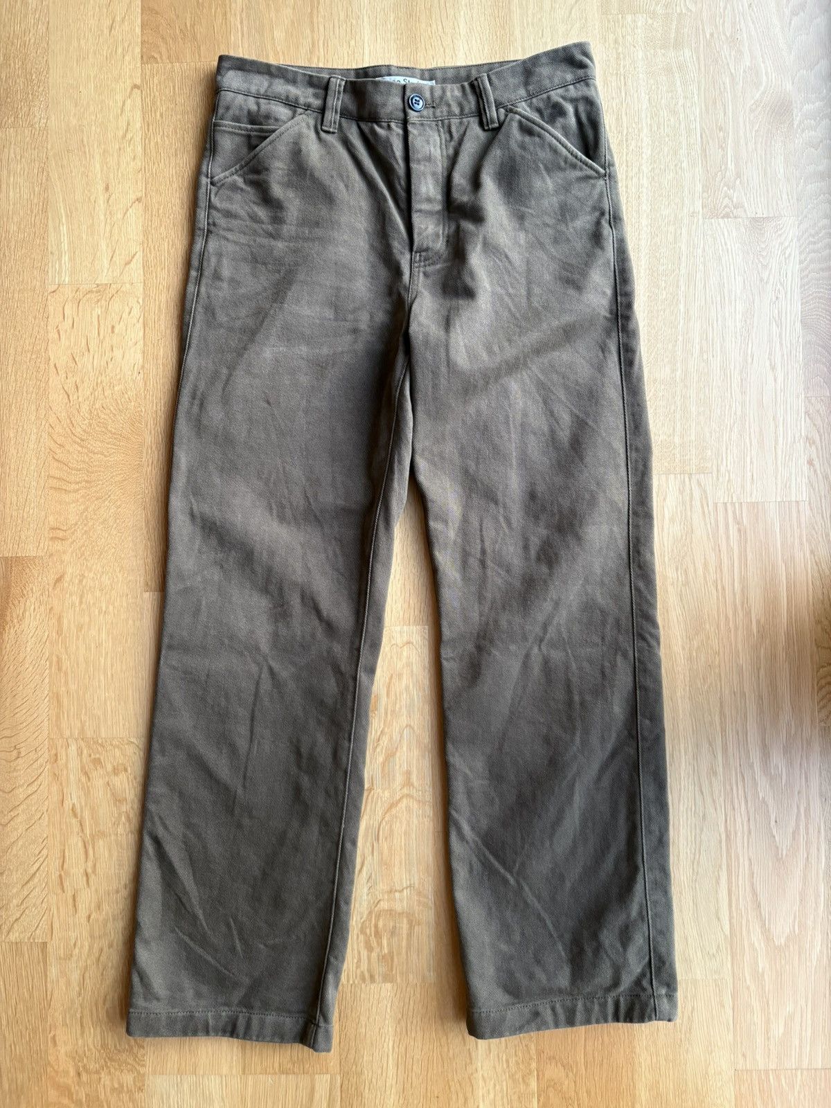 Acne Studios Acne Studios Workwear Twill Trousers Olive Green Size US 31 - 1 Thumbnail