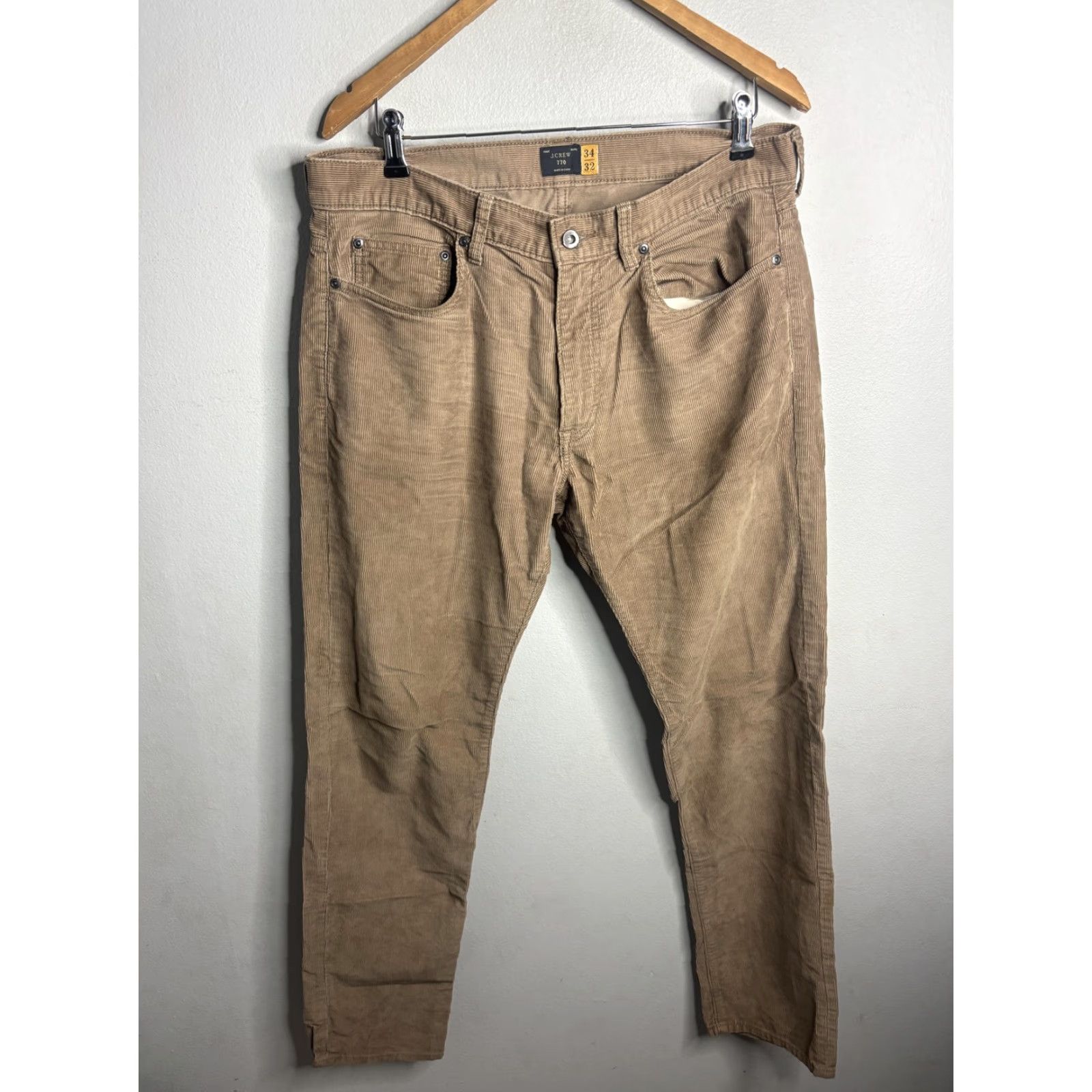 J.Crew J.Crew Pants Mens 34x32 Beige Corduroy 770 Straight 5 Pocket Casual Cords Shirt Footnotes Size US 34 / EU 50 - 3 Thumbnail