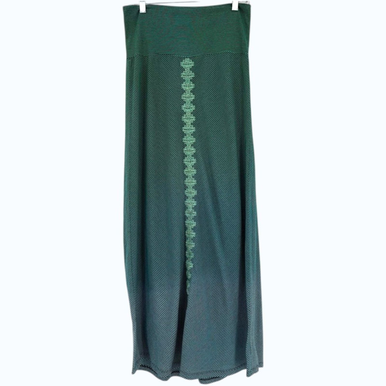 Prana prAna Maxi Skirt Green Striped Boho Stretch Womens Medium Size 30" / US 8 / IT 44 - 1 Thumbnail