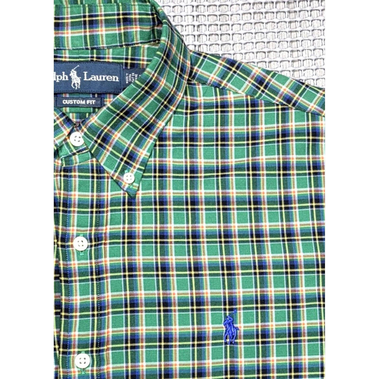 Polo Ralph Lauren Polo Ralph Lauren Green Vibrant Plaid Long Sleeve Button Up Shirt M Custom Twill Madras Vintage Mens Size US M / EU 48-50 / 2 - 3 Thumbnail