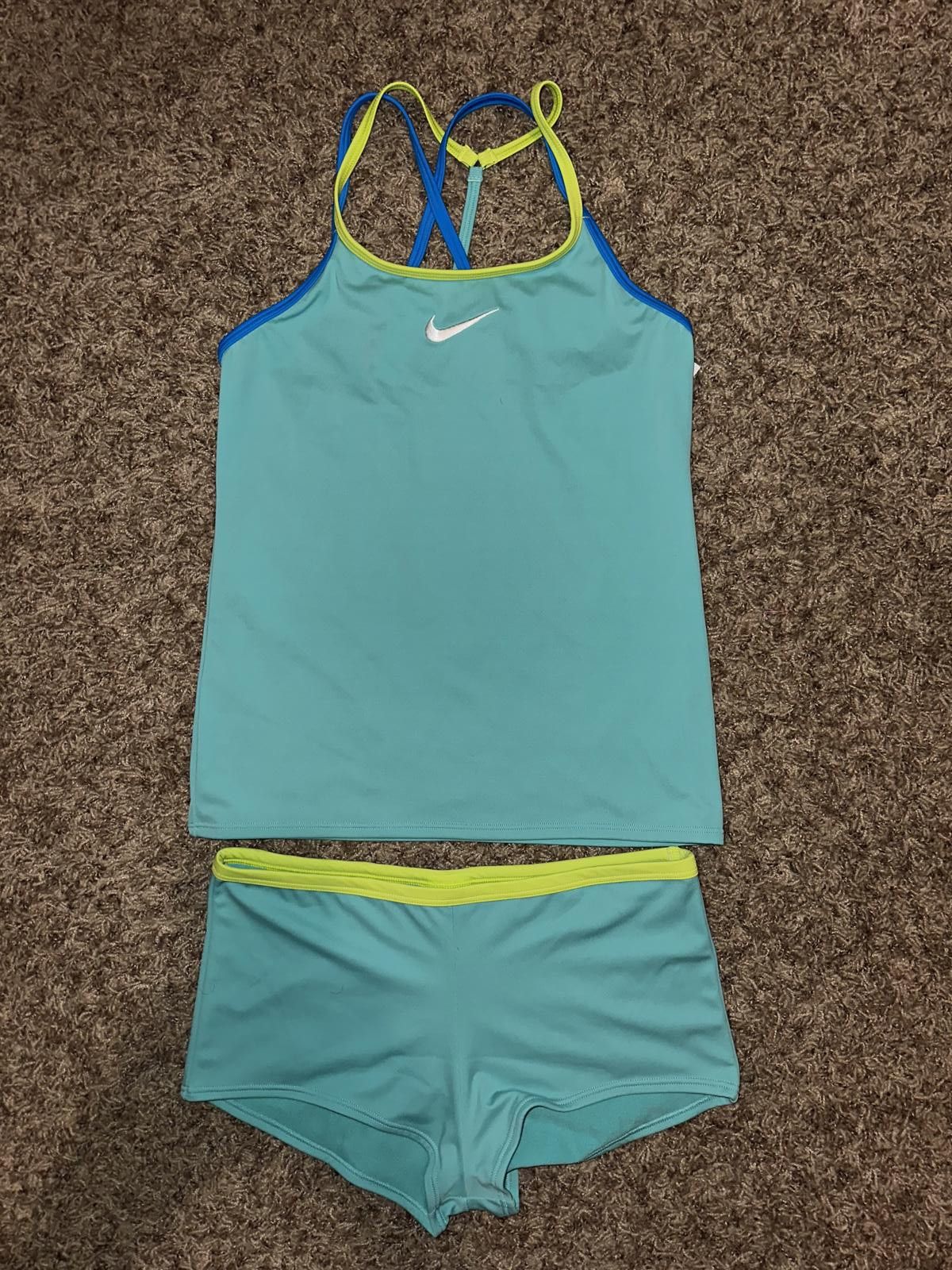 Nike Nike Essential Big Kids' (Girls') T-Crossback Tankini Set Size ONE SIZE - 1 Thumbnail