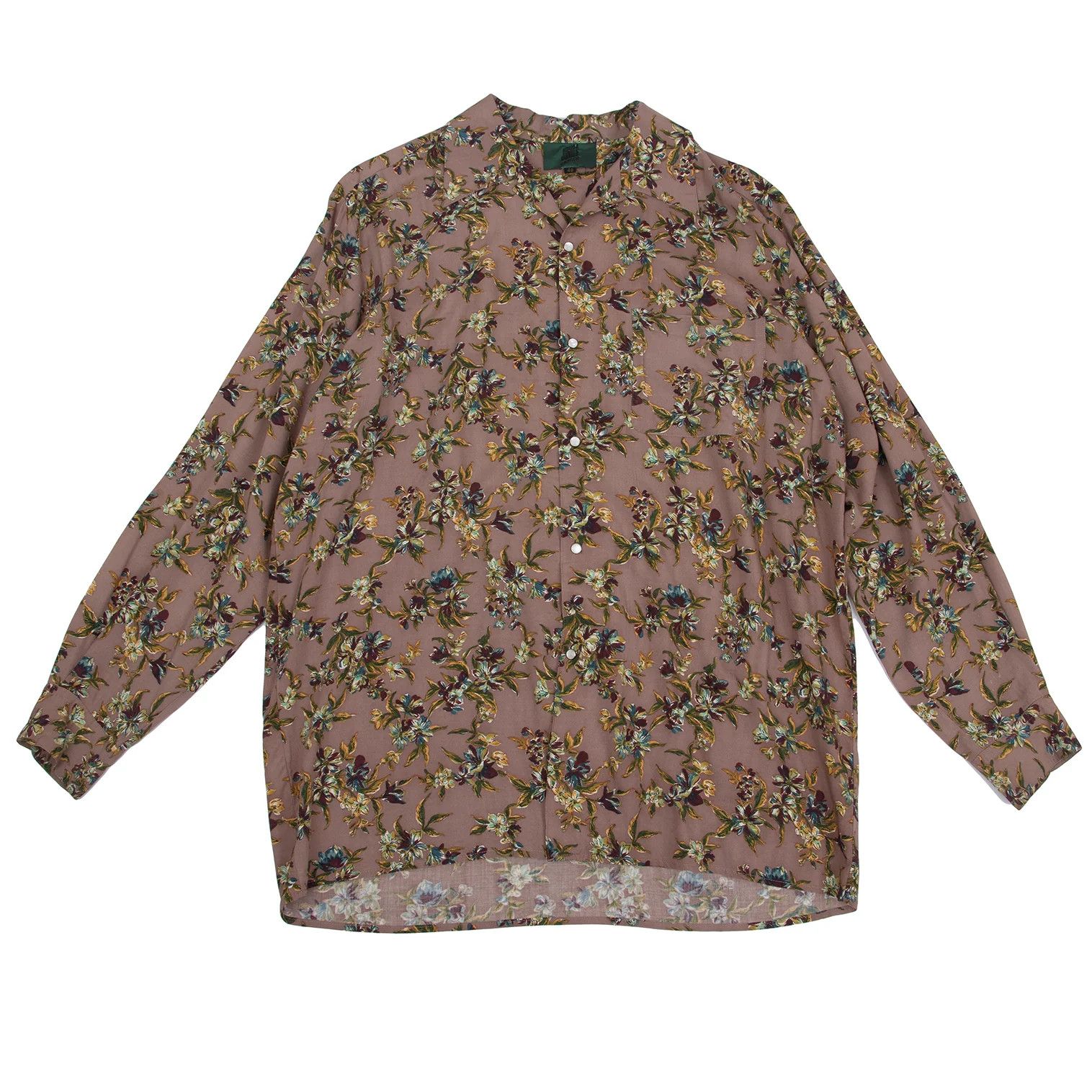 Jean Paul Gaultier Flower Print Rayon Shirt in Mocha Green Yellow Size 48 Size US M / EU 48-50 / 2 - 1 Thumbnail