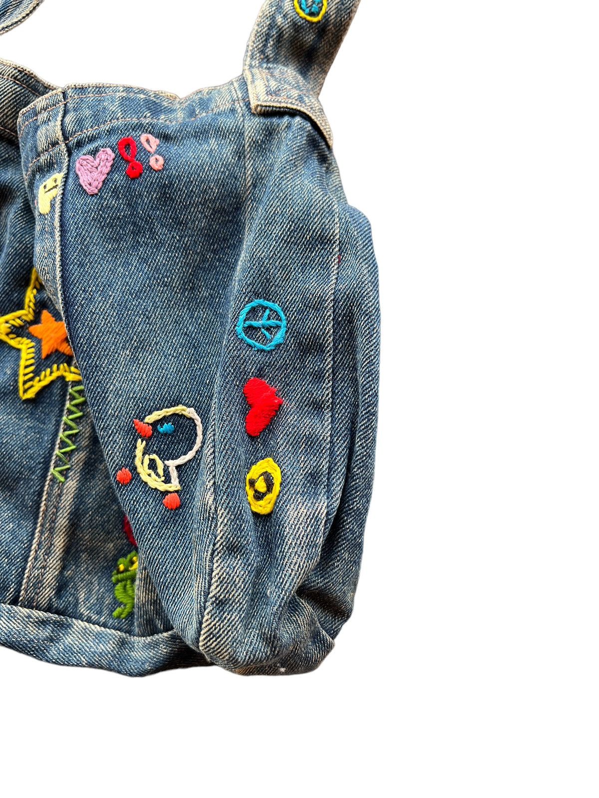 Angel Blue 1990 Angel Blue Embroidery Denim Sling Bag Size ONE SIZE - 11 Thumbnail