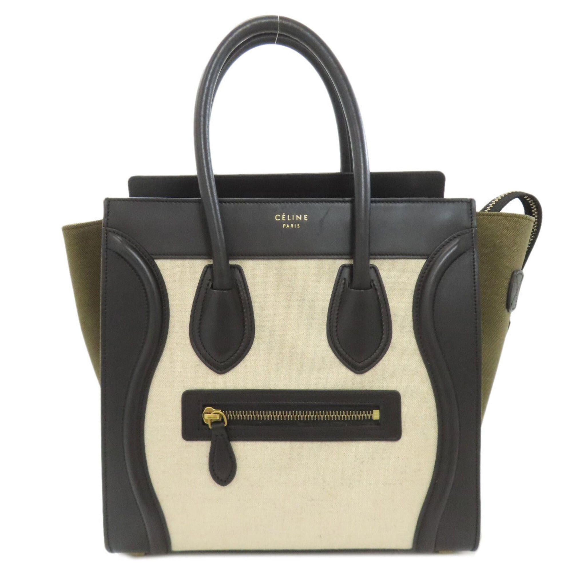 Celine Celine Luggage Micro Handbag, Leather/Canvas, Women's Size ONE SIZE - 1 Thumbnail